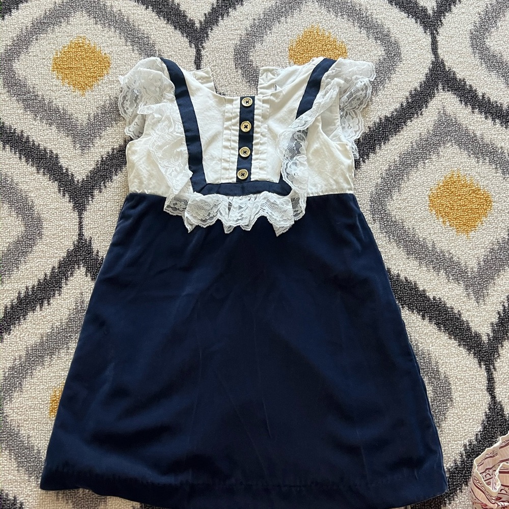 Janie and Jack navy blue velvet dress 4t